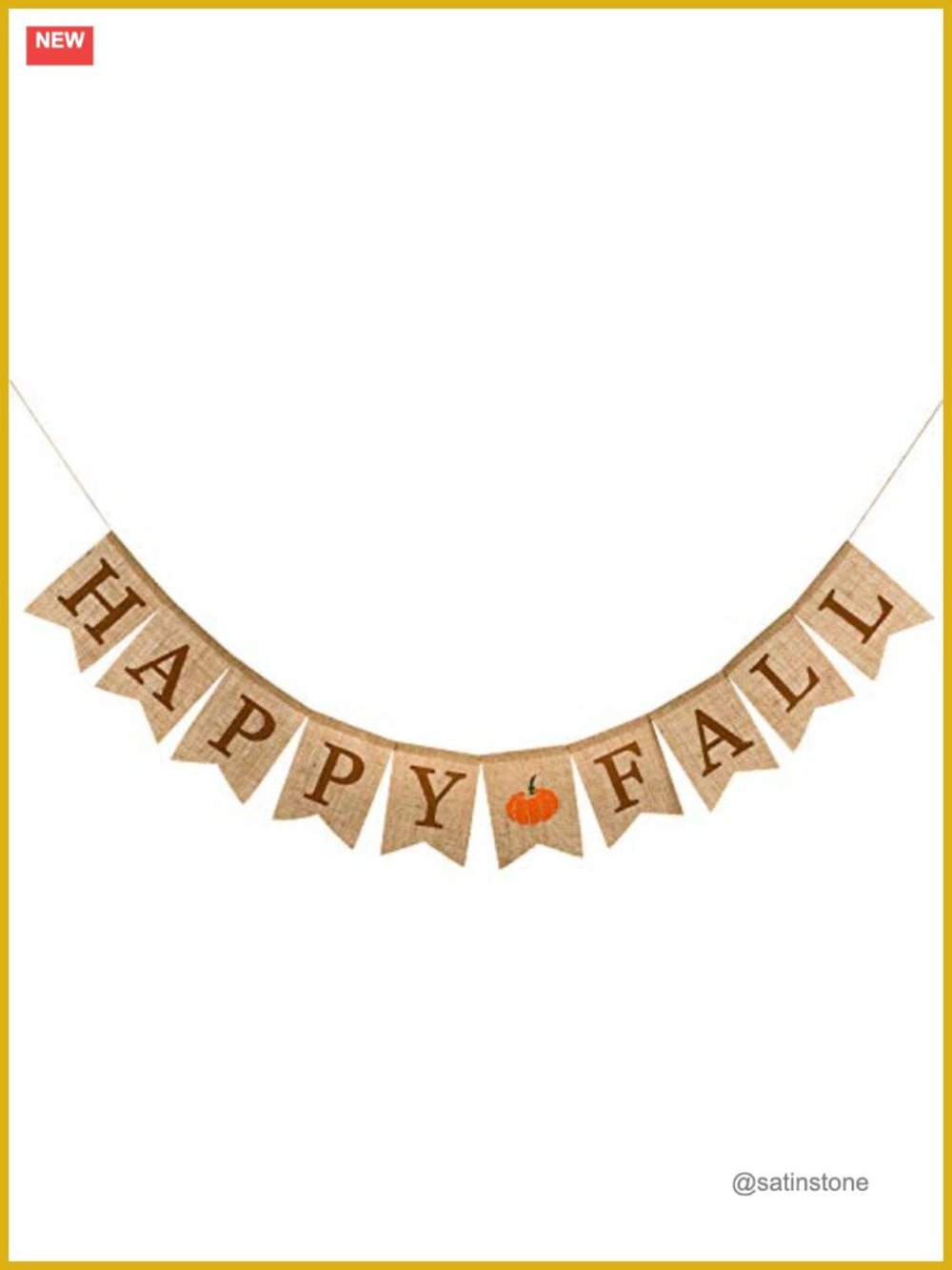 Fall Pumpkin Burlap Banner Garland Thanksgiving Home Decor